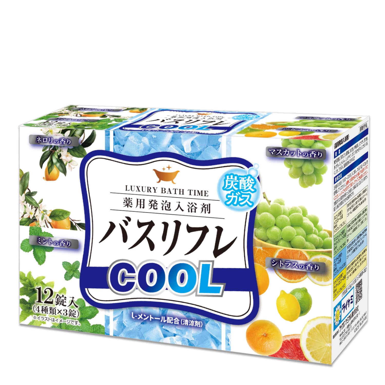 Lion Chemical Cool Bath Tablets with L-Menthol 12 Tablets