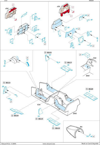 Eduard 1/72 F-14A Zoom Series Etching Parts for Hasegawa Models