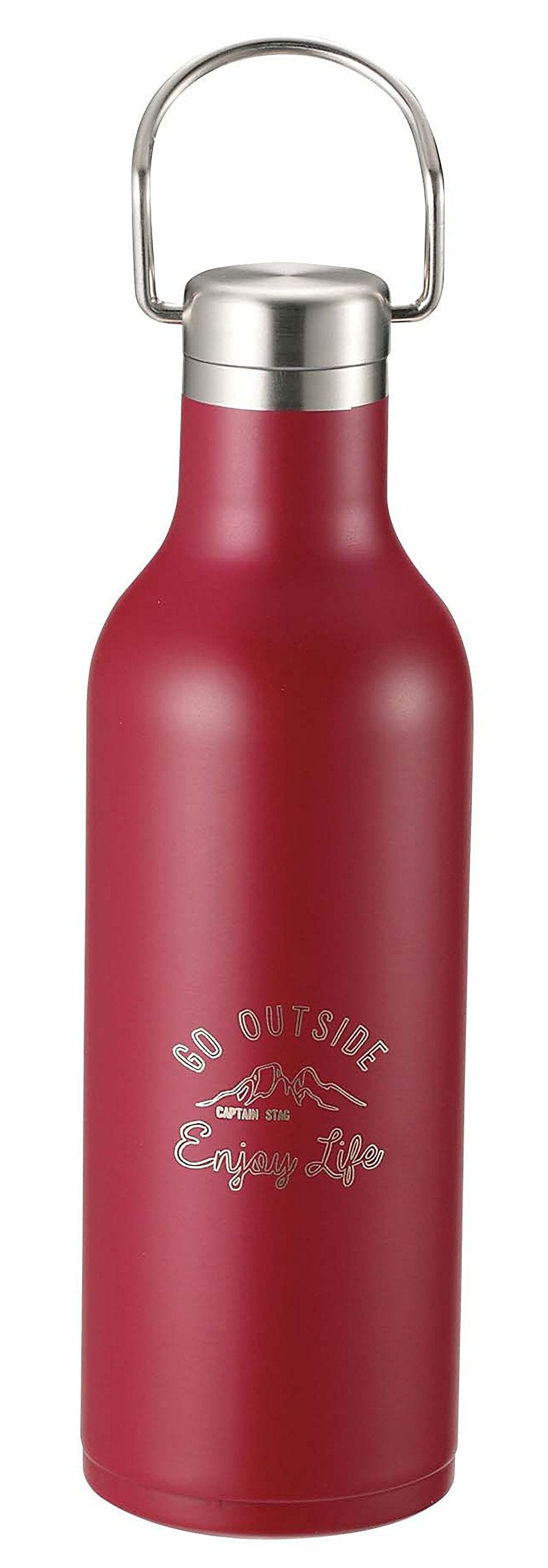 CAPTAIN STAG Sports Bottle Vacuum Insulated 480ml Red