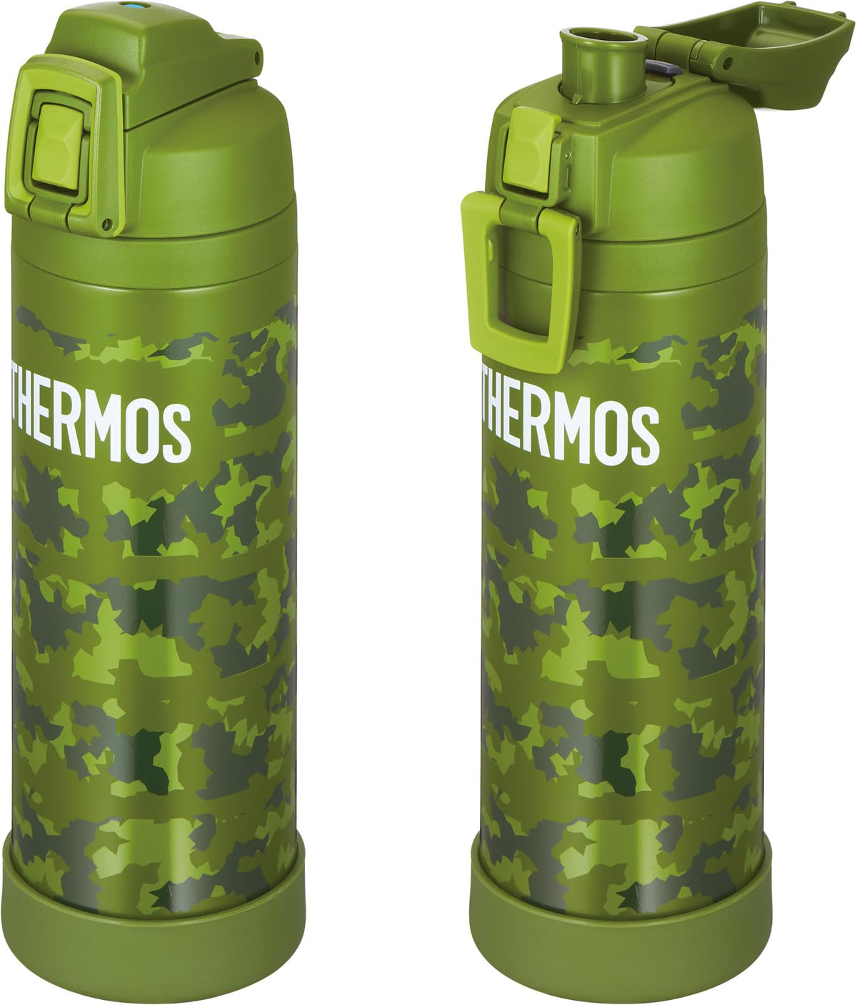 THERMOS Vacuum Insulated Sports Bottle with Strap 1L Olive Camouflage