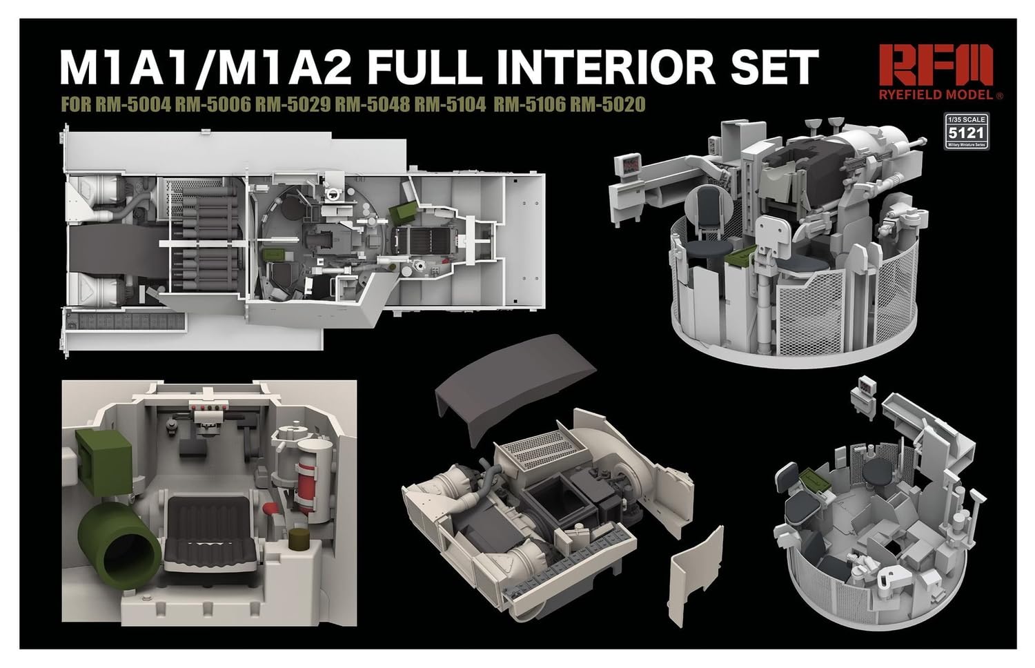 Rye Field Model 1/35 M1A1/M1A2 Abrams Full Interior Set