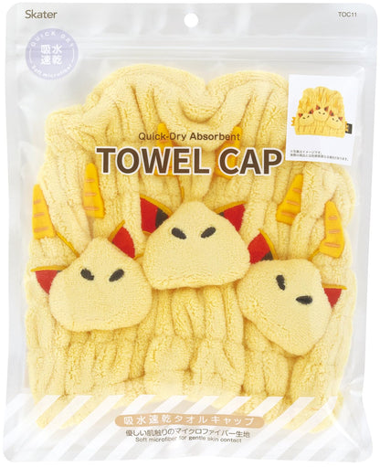 Skater Hair Drying Towel Cap for Boys - Quick Drying Godzilla Design