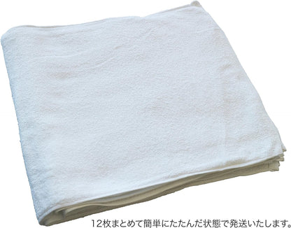 Marushin Face Towel Set of 12 Soft White Cotton Towels