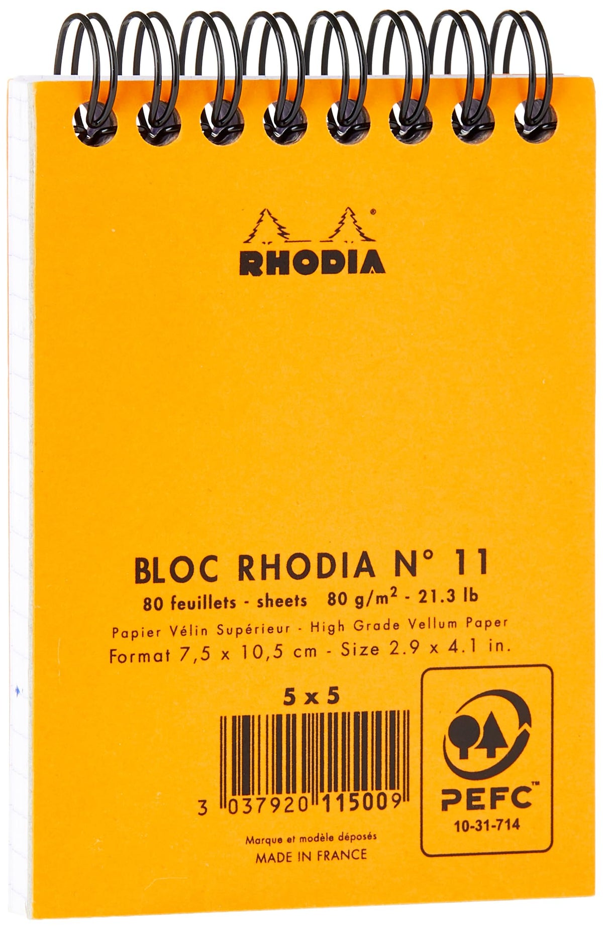 RHODIA Classic No.11 A7 Dot Grid Notebook with Water-Resistant Cover
