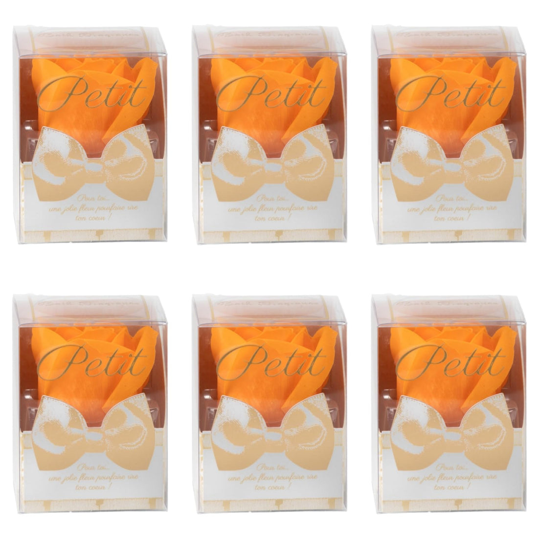 Q-FLA Bath Salt Soap Flower Set 6 Orange Roses for Gifts
