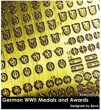 Radminiature 1/35 German Military Medals and Decorations Etched Parts Set