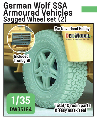 DEF.MODEL 1/35 Scale Model Parts Set with Wolf SSA Tires and Grille