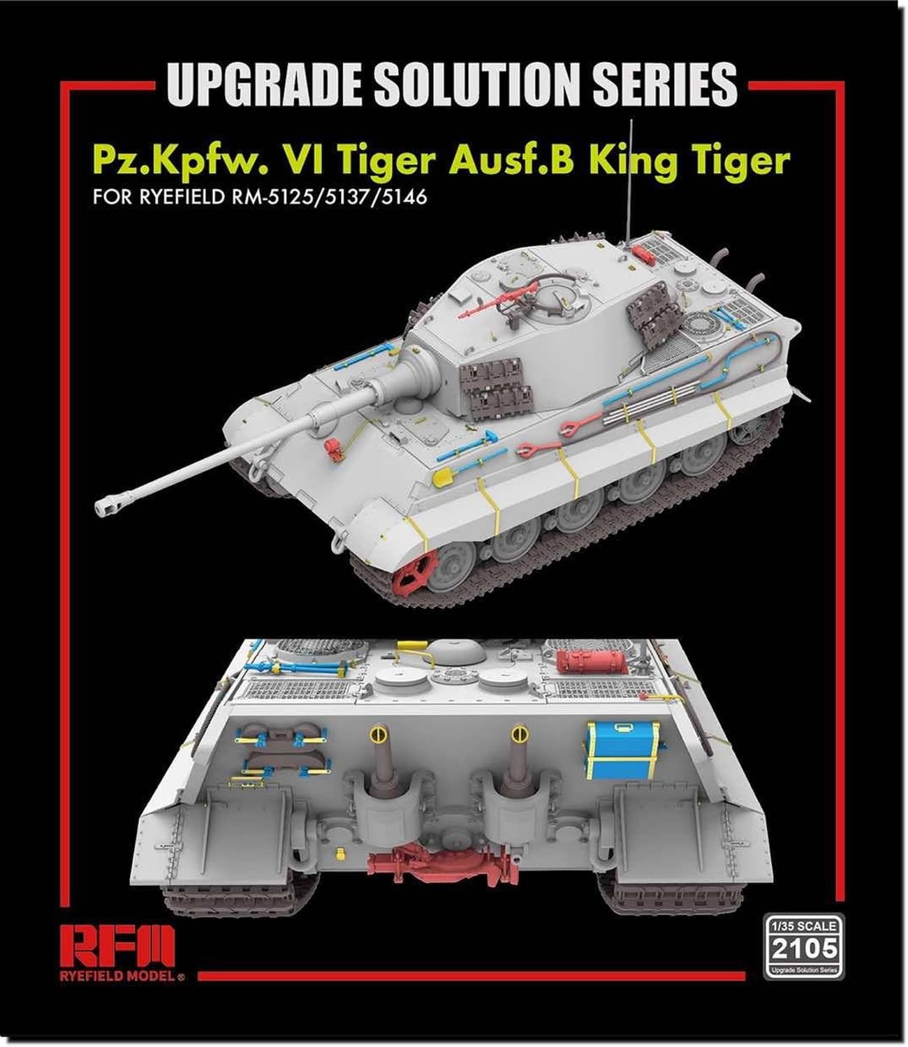 RaiField Model 1/35 King Tiger Upgrade Parts Set for Scale Models