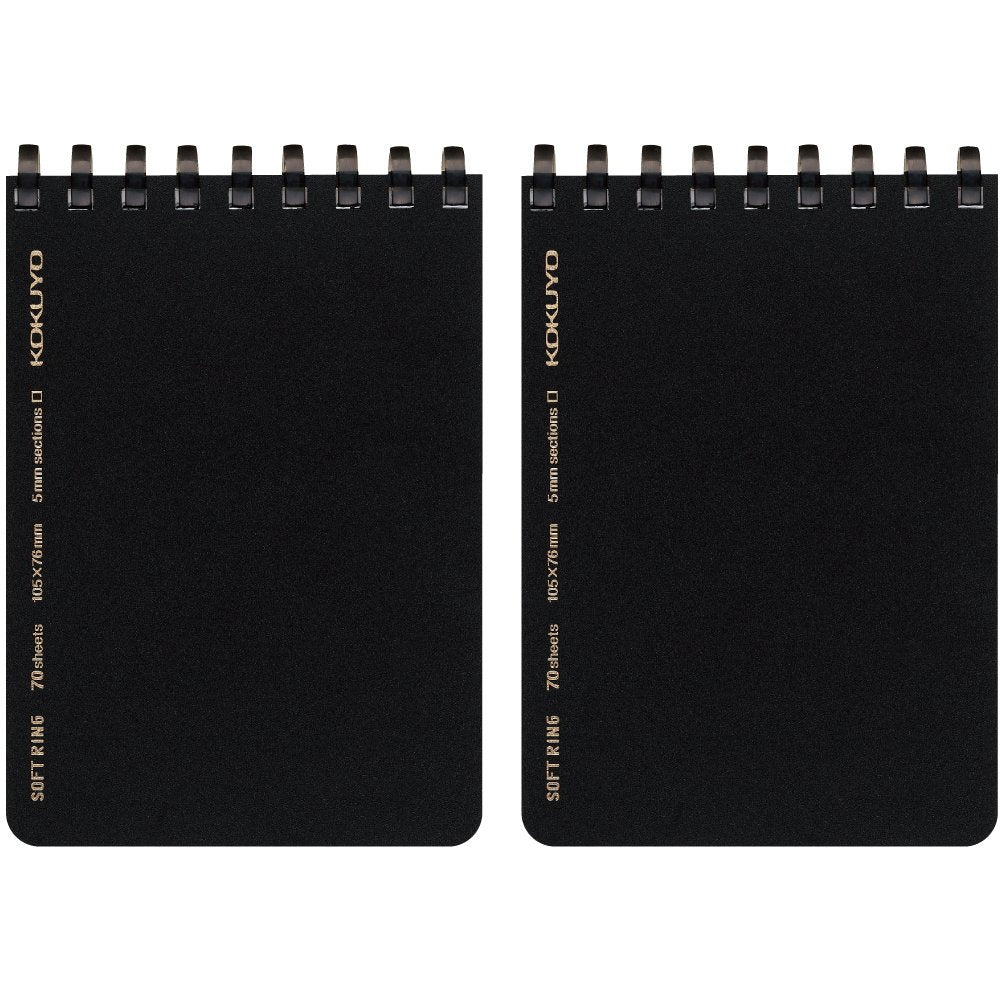 KOKUYO Memo Soft Ring Business Graph Paper Notebook A7 Black 70 Sheets