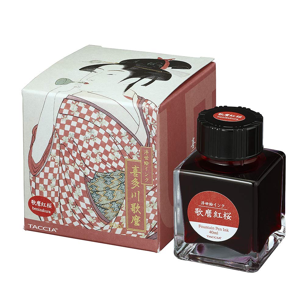 Nakabayashi TACCIA Fountain Pen Ink Ukiyo-e Ink Kitagawa Utamaro Red Cherry Blossom