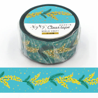 World Craft Masking Tape Glitter Clear Tape Gold Foil 20mm