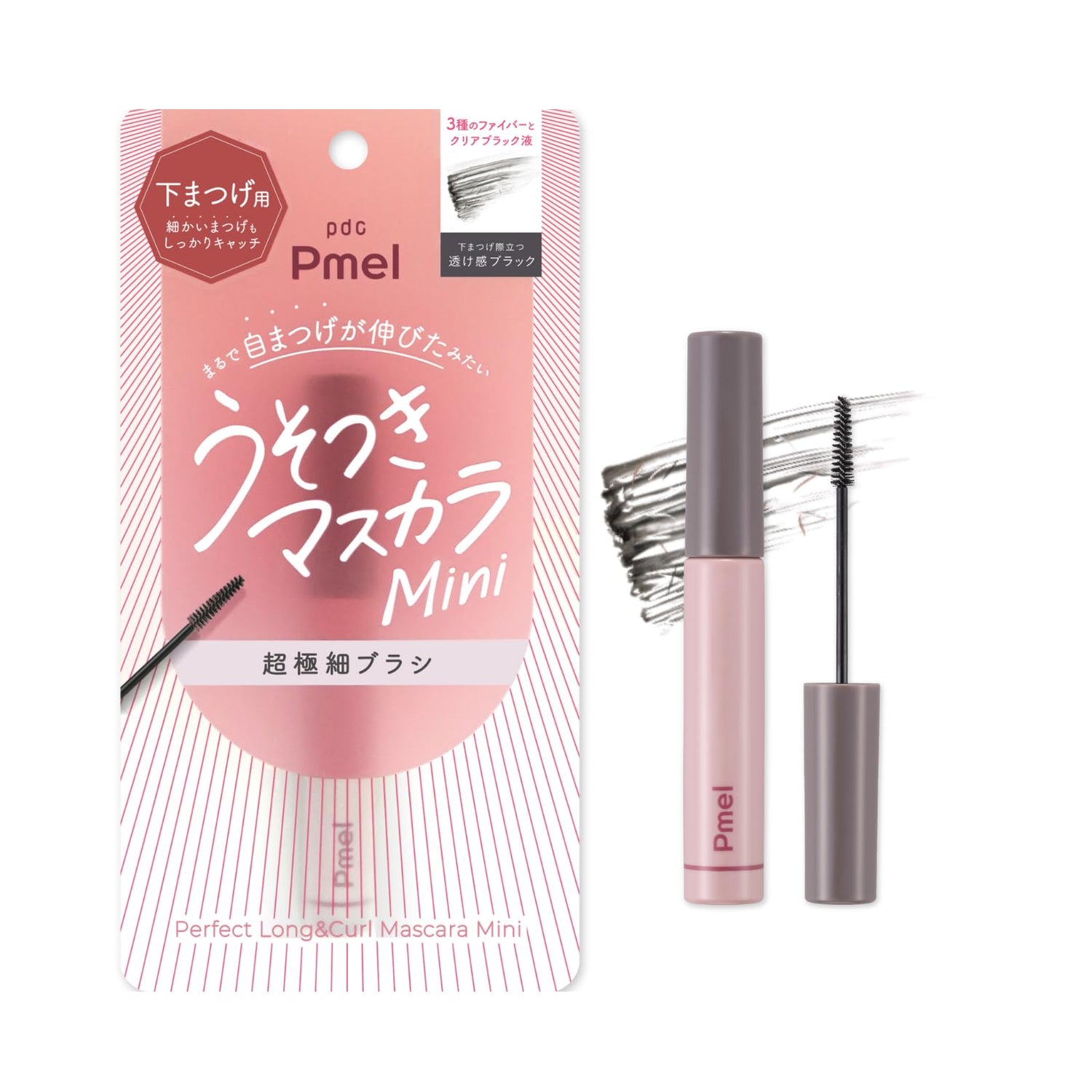 Pmel Lengthening Mascara Mini Sheer Black for Natural Look