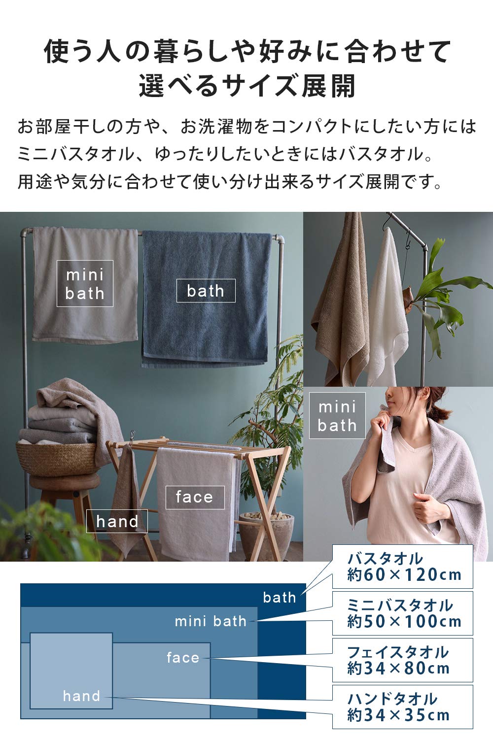sensui Face Towel Antibacterial and Odor Resistant Smoke Blue