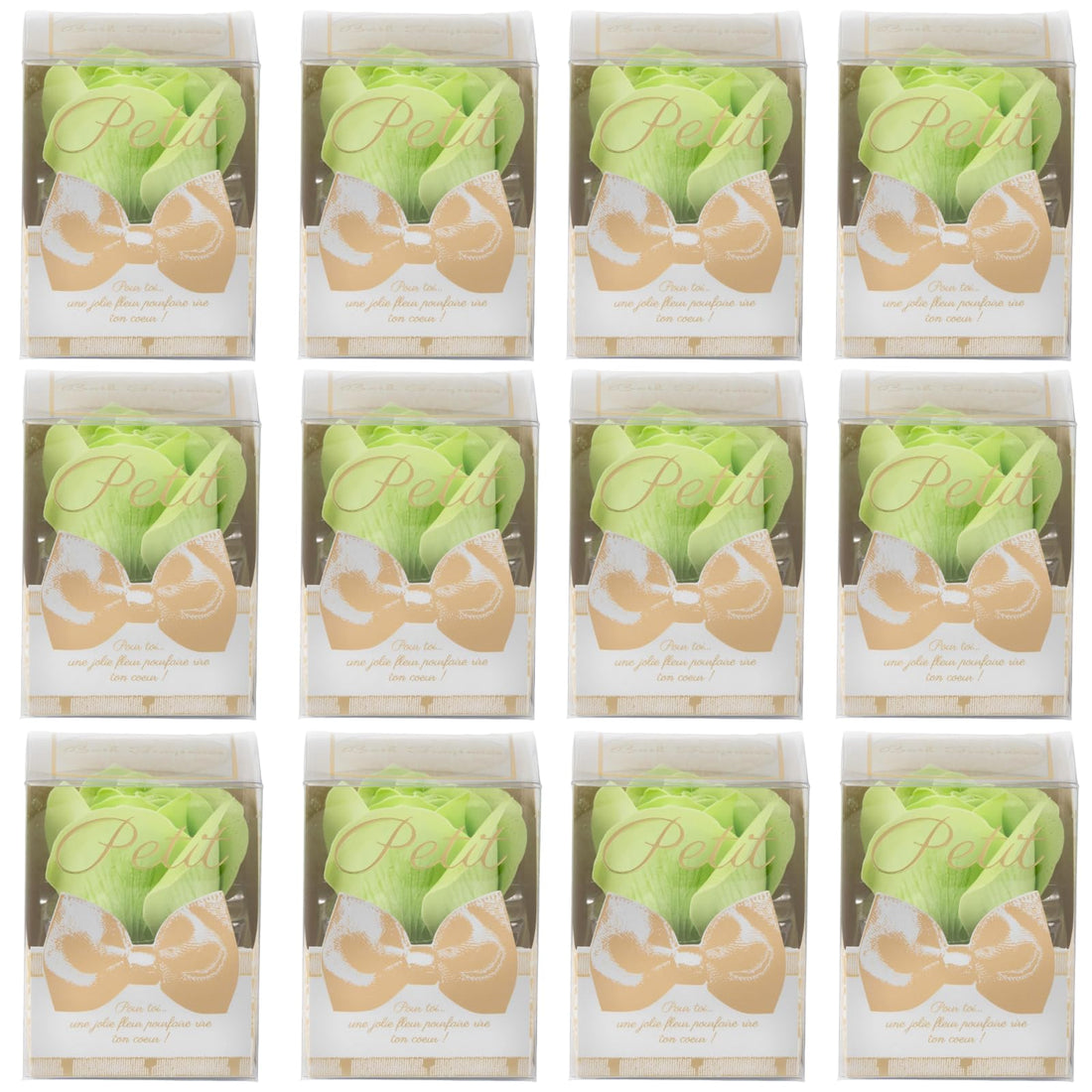Q-FLA Bath Soak Soap Flower Set for Gifts 12 Pieces Green