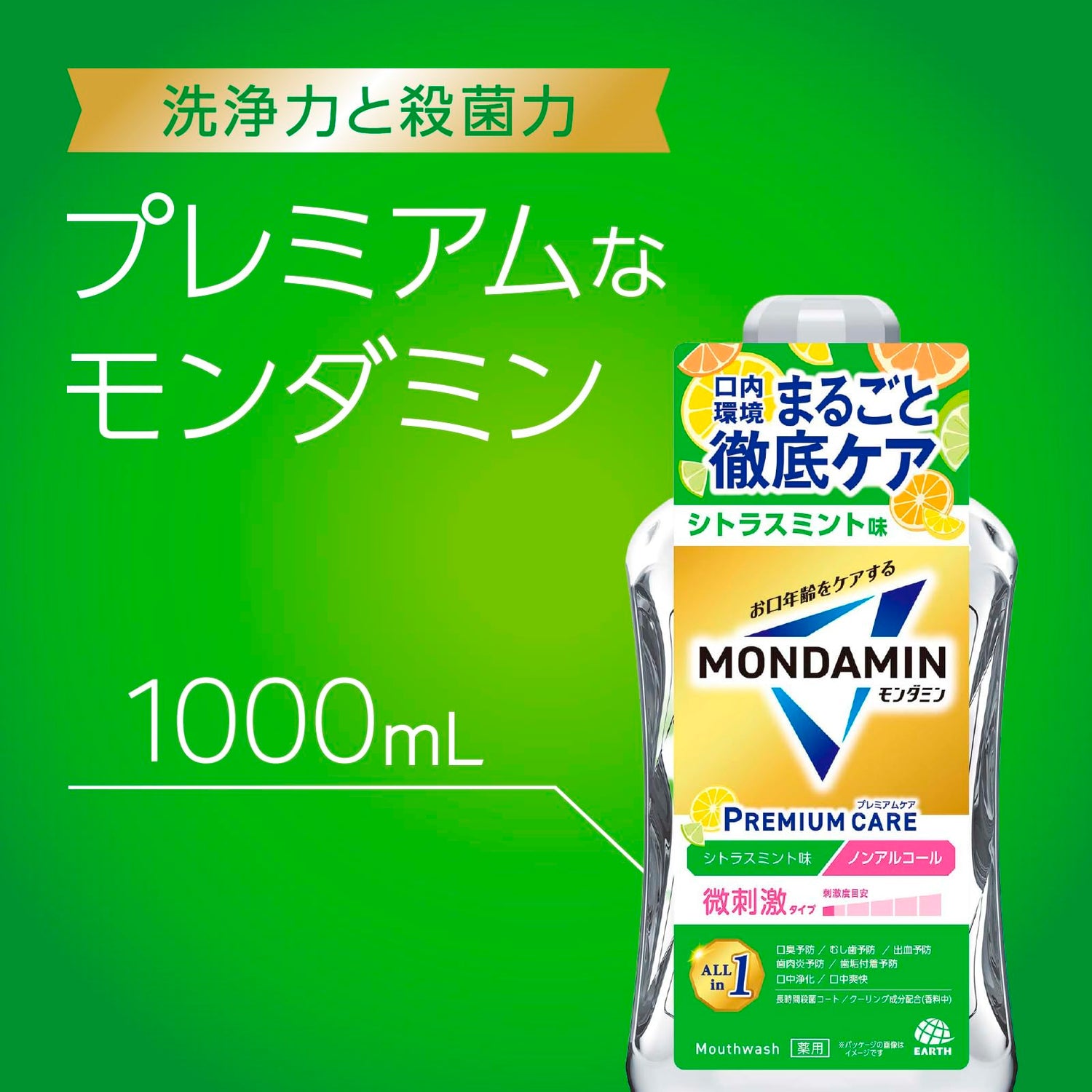 Mondahmin Alcohol-Free Citrus Mint Mouthwash 1000ml