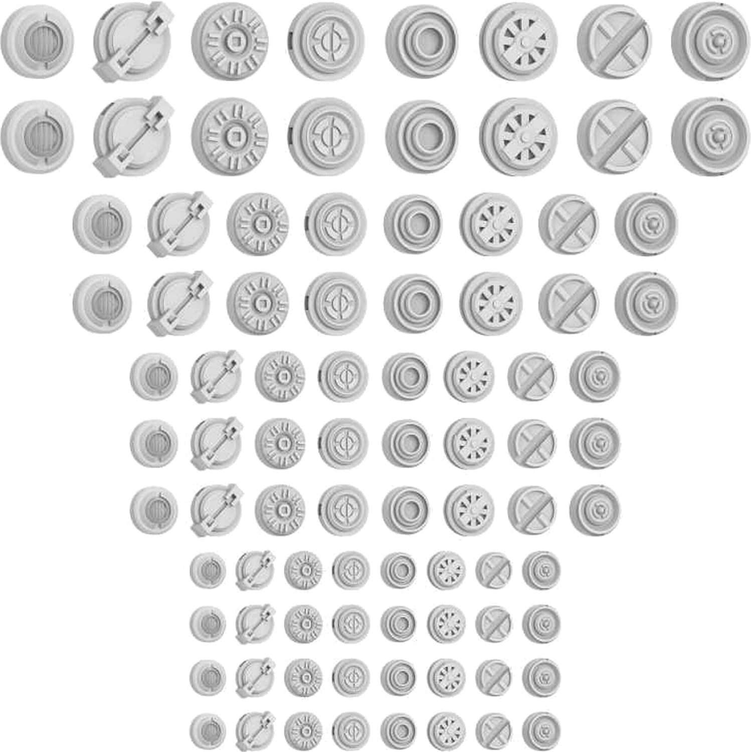 Green Staff World Mecha Detail Parts Round Panel Assortment 88 Pieces
