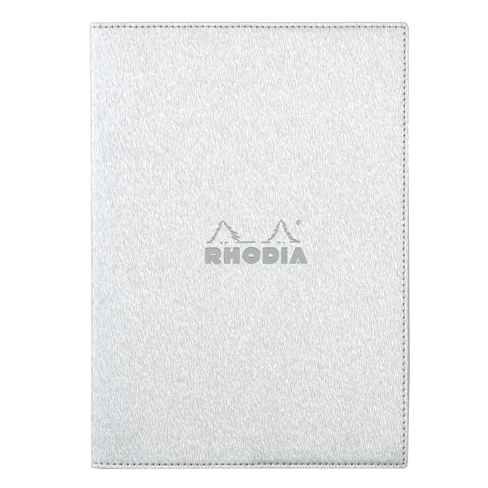 RHODIA Metallic PU Leather Cover Silver A5 Notebook