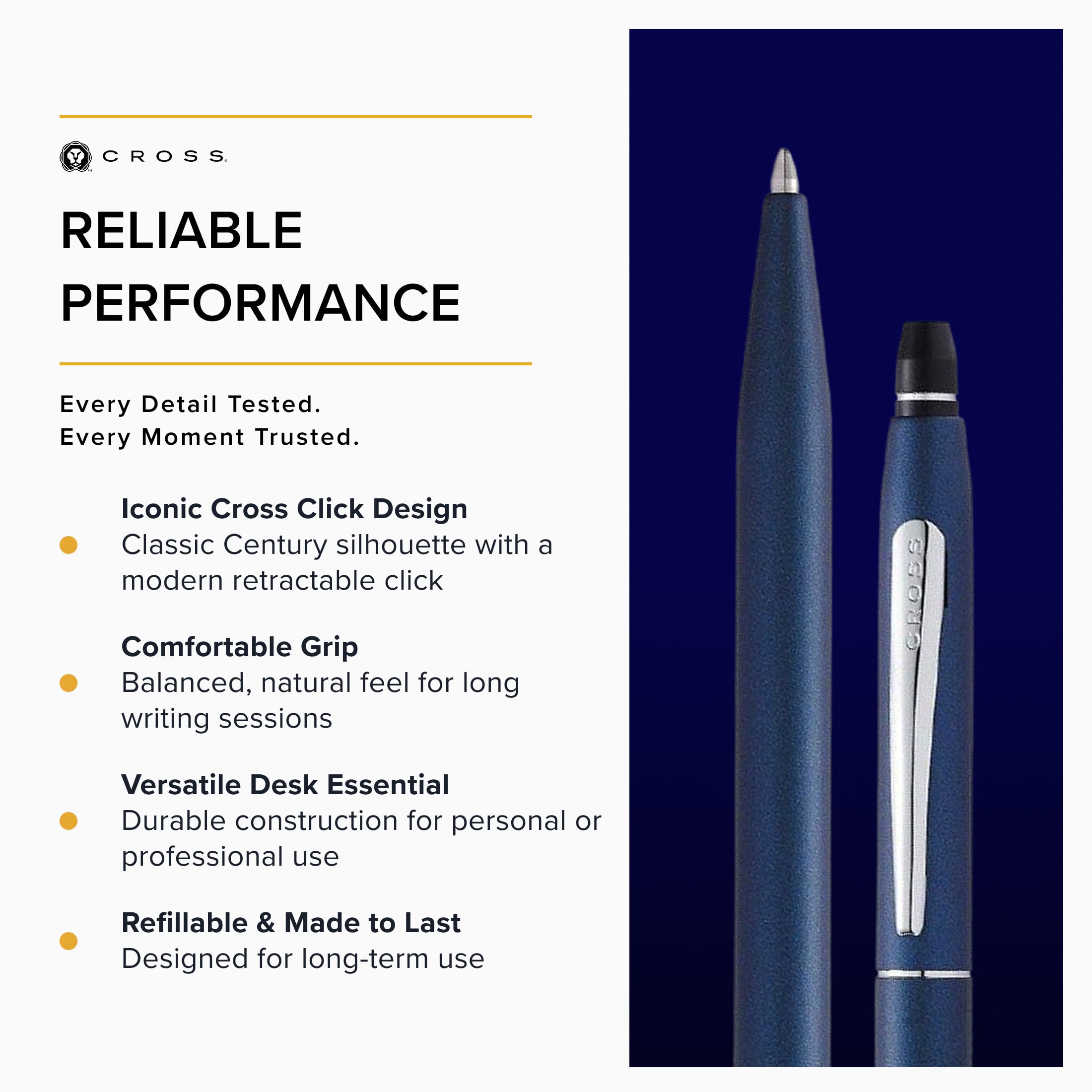 Cross Ballpoint Pen Midnight Blue Click Design
