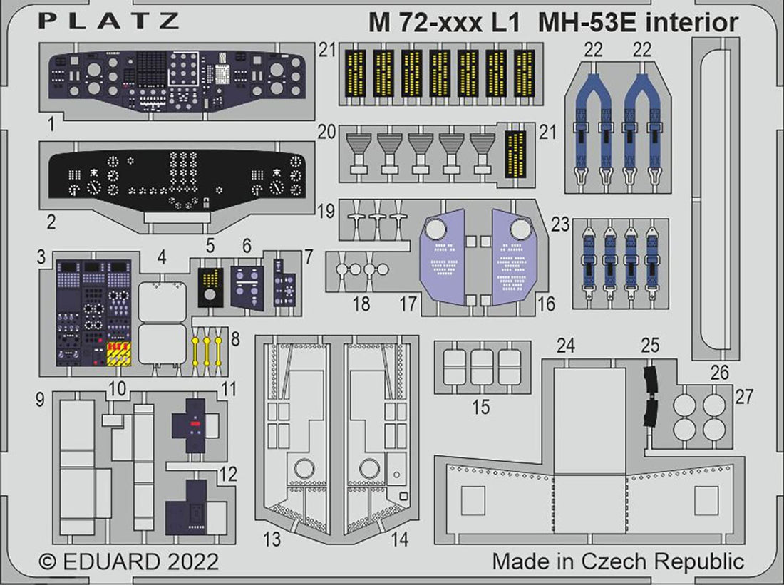 PLATZ 1/72 MH-53E Sea Dragon Cockpit Detail Parts Set