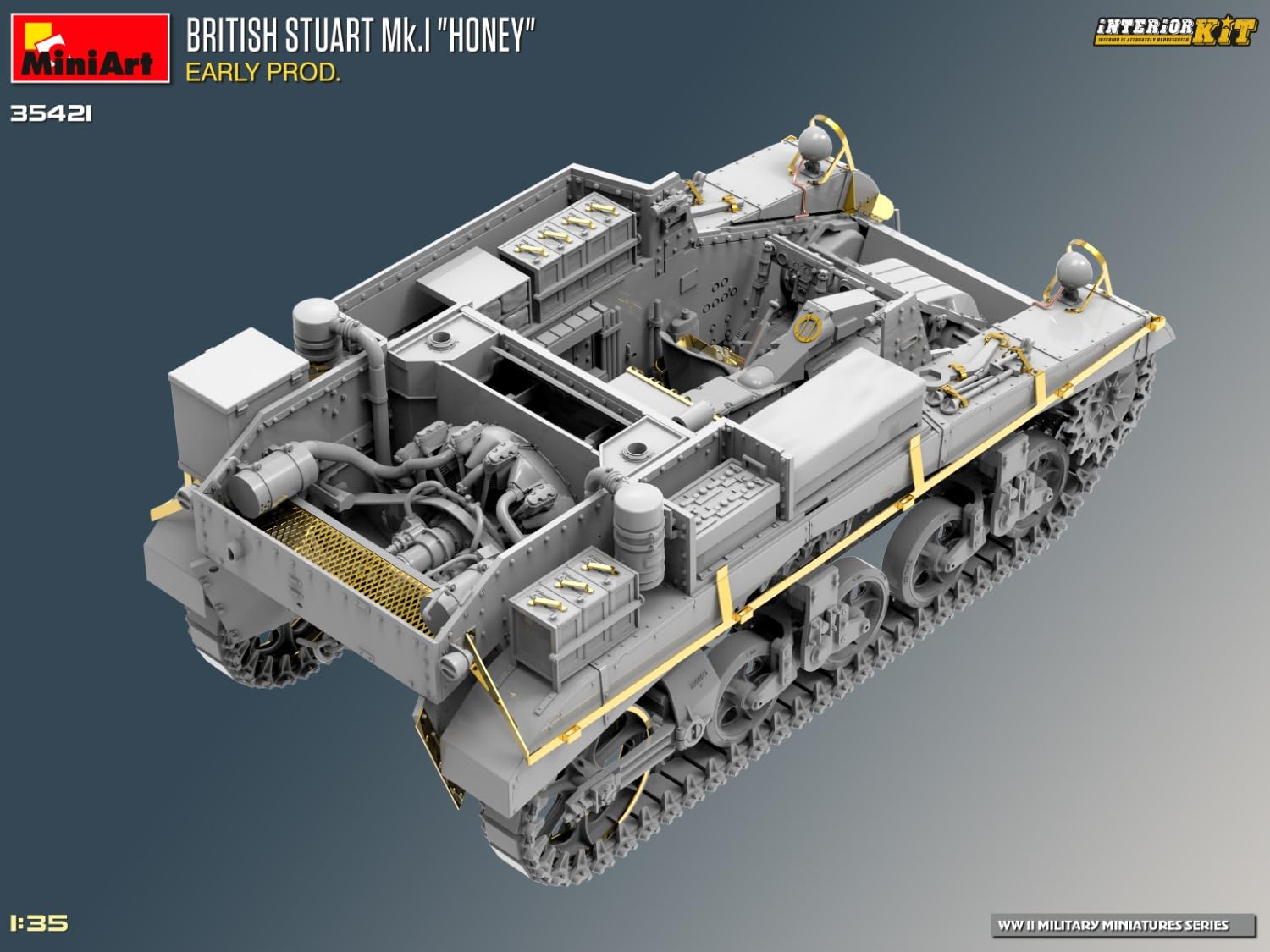 Miniart 1/35 Scale Model British Stuart Mk.1 Honey Early Production Kit