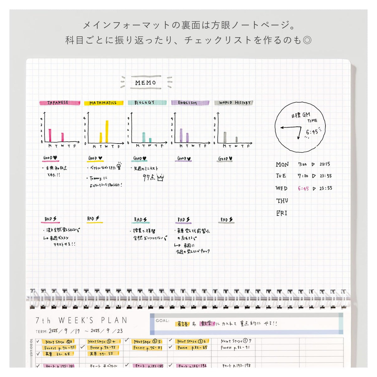 Iroha Publishing Study Planner Weekly Check Pattern 198mm x 257mm