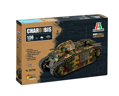 Italeri 1/56 Scale WWII French B1 bis Heavy Tank Model Kit