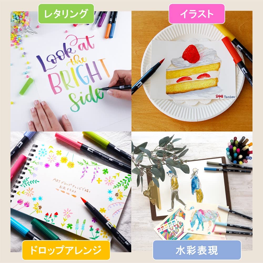 Tombow Dual Brush Pen Set 12 Colors Water-Based Markers