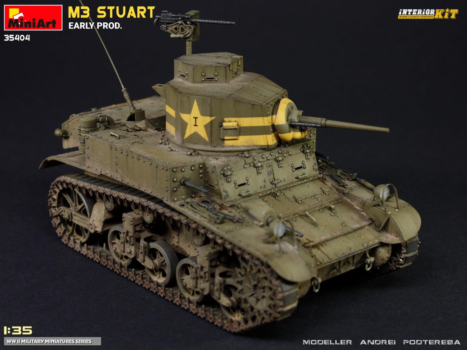 Miniart 1/35 American M3 Stuart Early Type Interior Kit Model