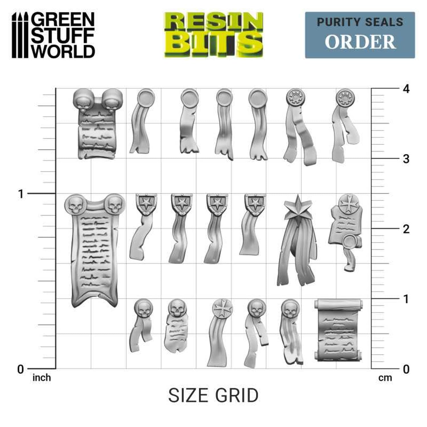 Green Stuff World 3D Printed Purity Seals Set 50 Pieces