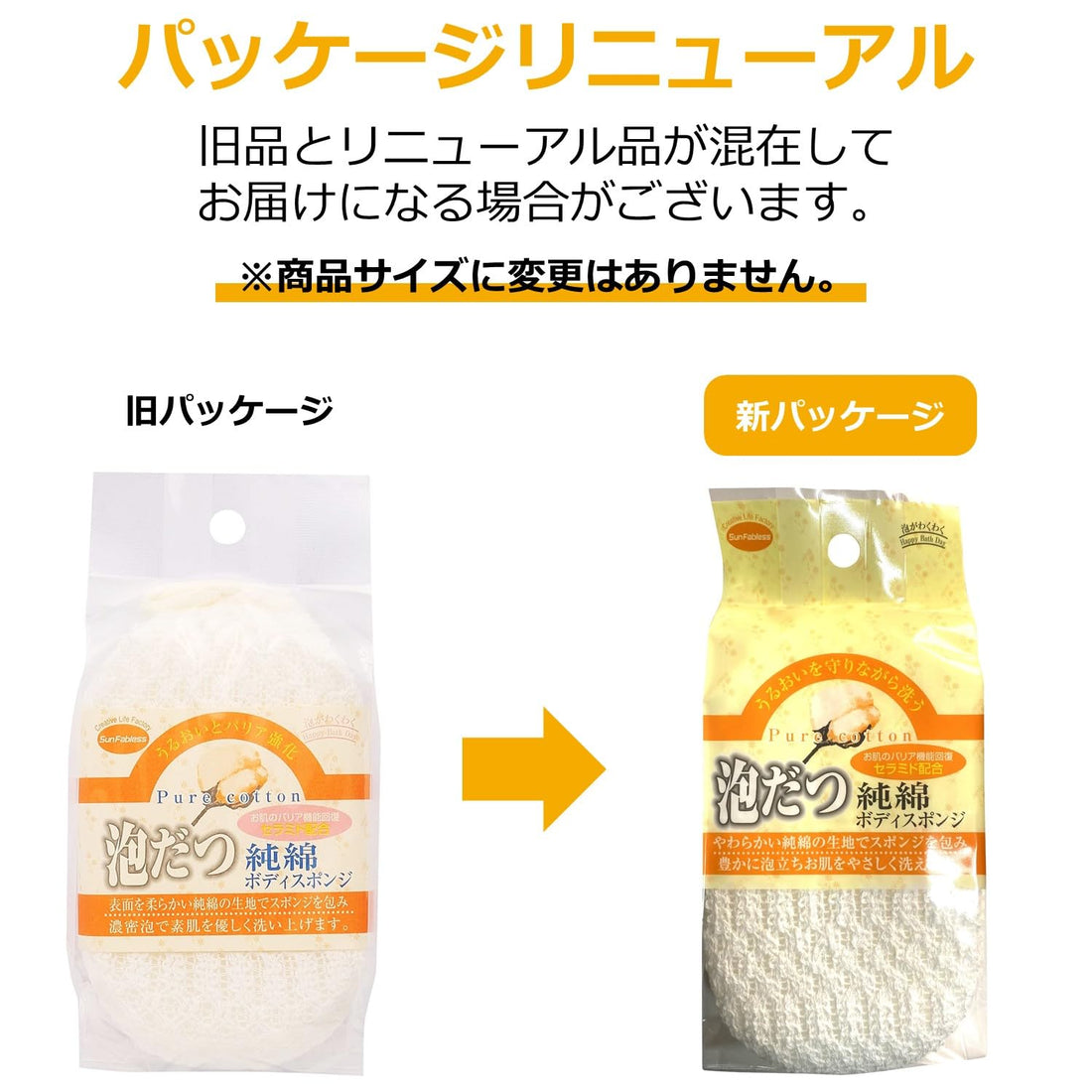 Sanfabres Foaming Pure Cotton Sponge for Gentle Cleansing