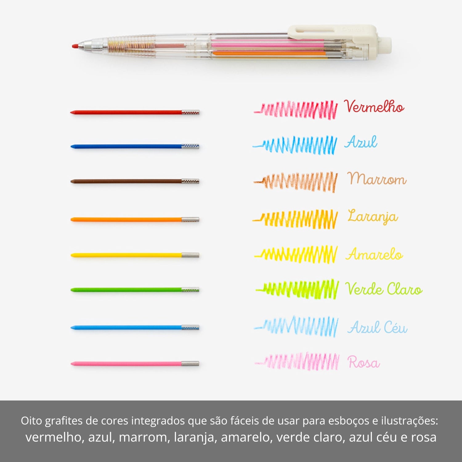 Pentel Art Multi 8 Color Pencil Set with 8 Vibrant Shades