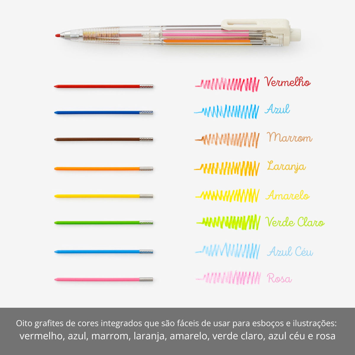 Pentel Art Multi 8 Color Pencil Set with 8 Vibrant Shades