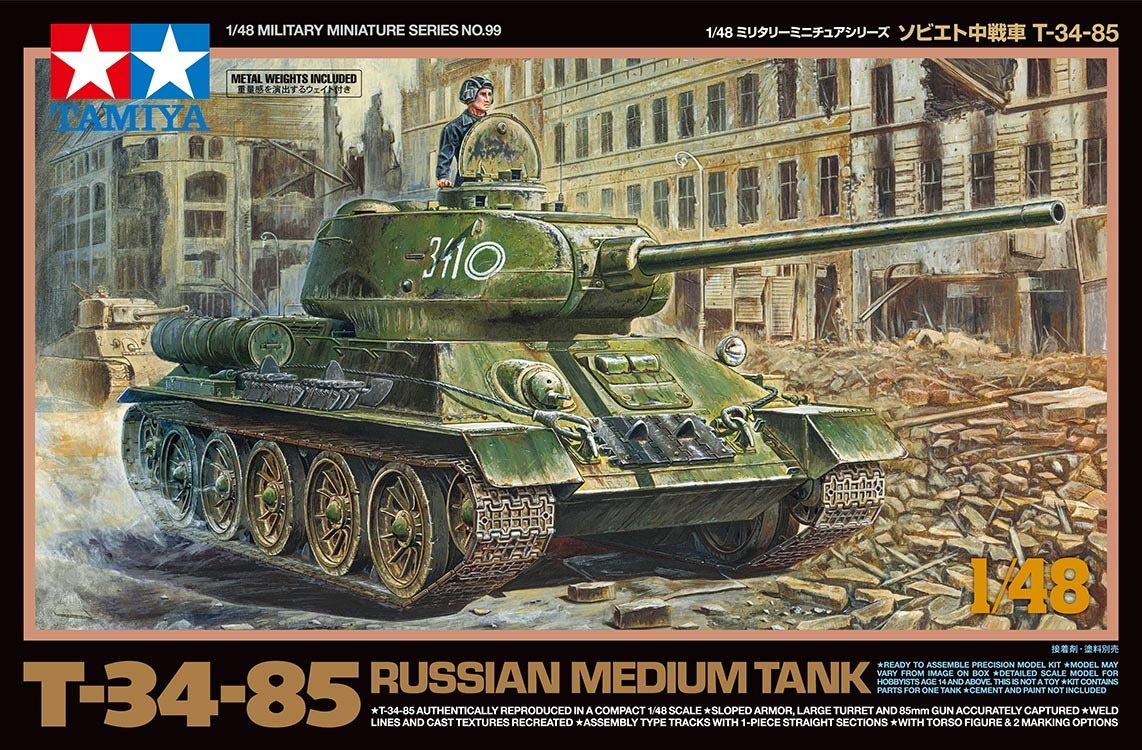 TAMIYA 1/48 Soviet Medium Tank T-34-85 Plastic Model Kit