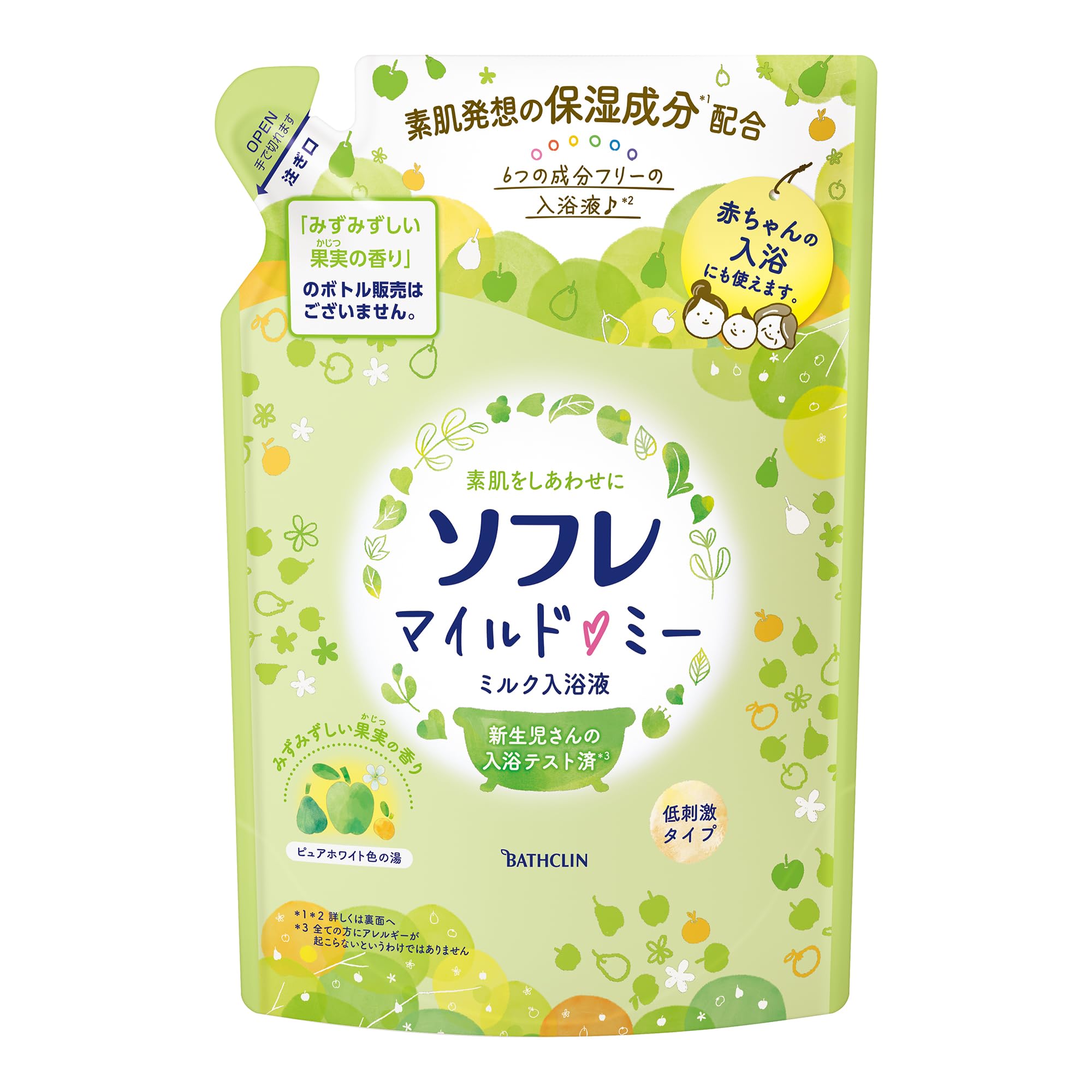 Sofure Mild Me Milk Bath Liquid 600mL with Fresh Fruit Scent