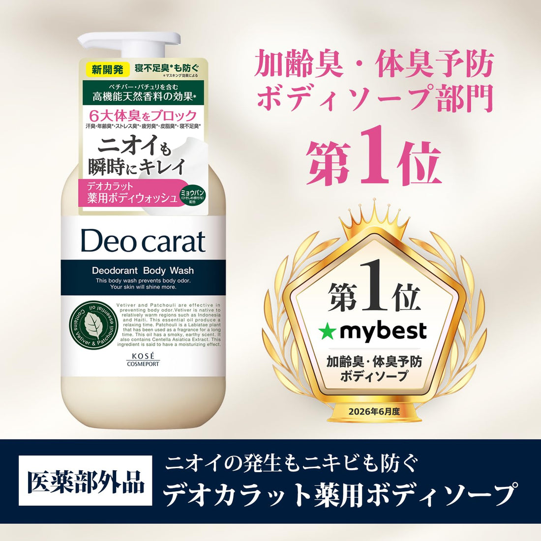 Deokarotto Body Wash Pump 450mL with Bonus from KOSE