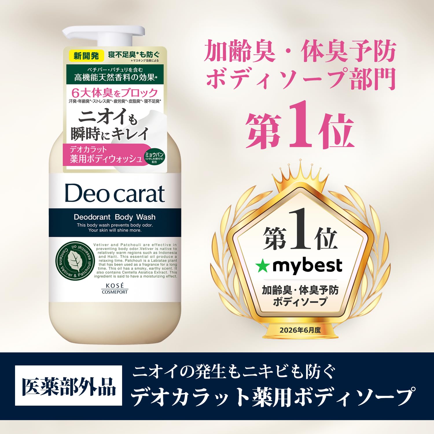 Deokarotto Body Wash Pump 450mL with Bonus from KOSE
