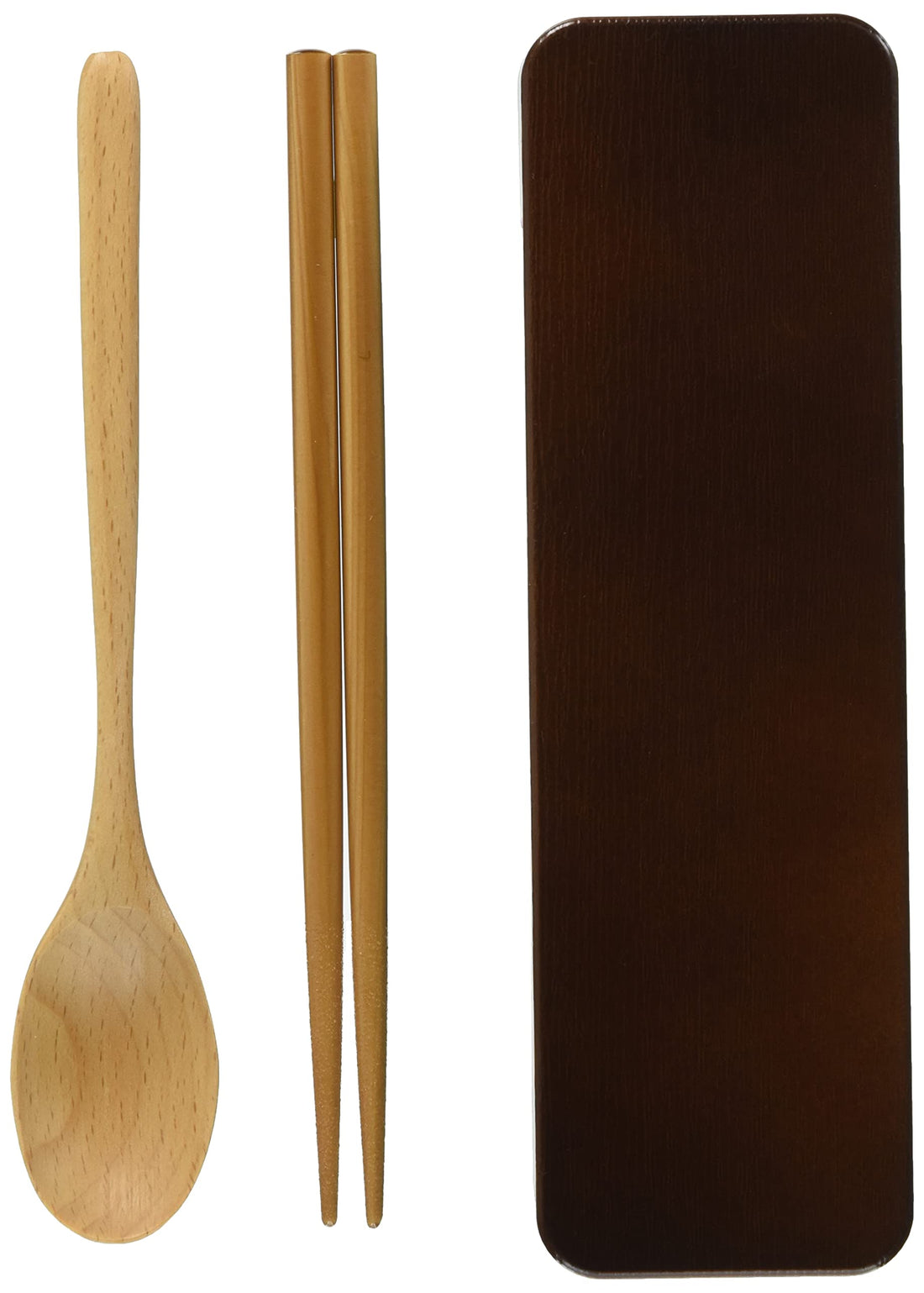 Tatsumiya Spoon and Chopstick Set Slide Bent Wappa Dark Brown 18cm