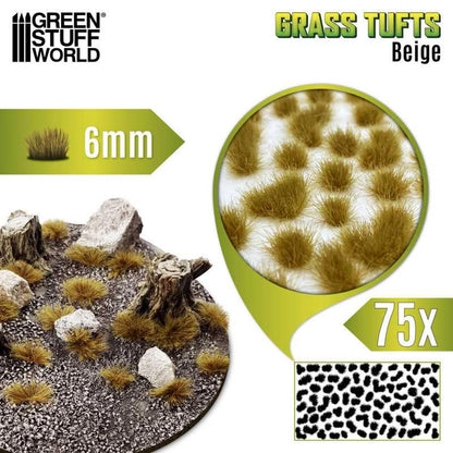 Green Stuff World Grass Tufts 6mm Beige for Model Kits