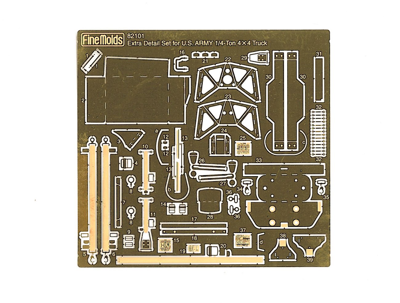 FineMolds 1/20 Scale Detail Parts Set for 1/4 Ton 4x4 Truck Model