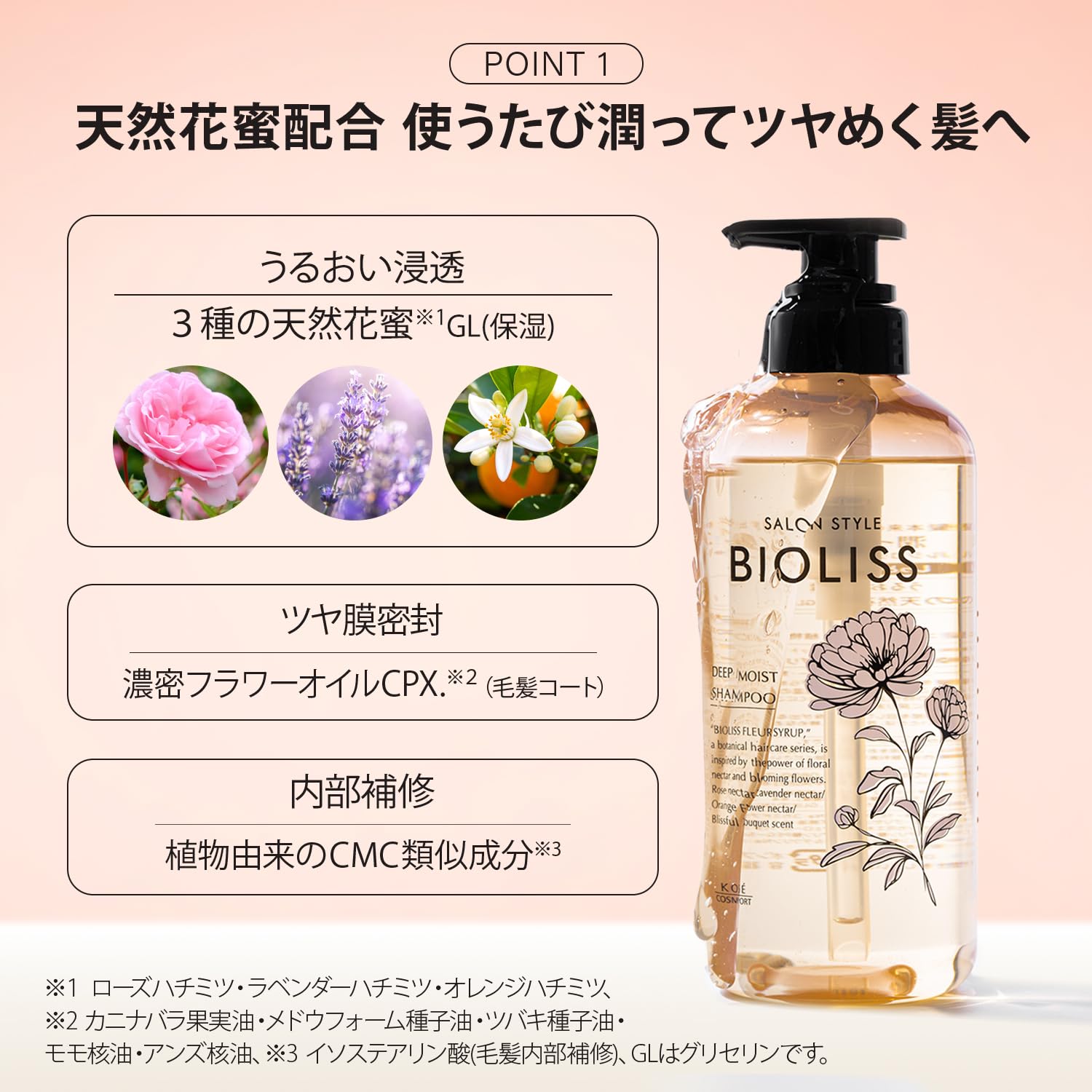 SALON STYLE Biolis Fleur Syrup Deep Moist Shampoo and Conditioner Set