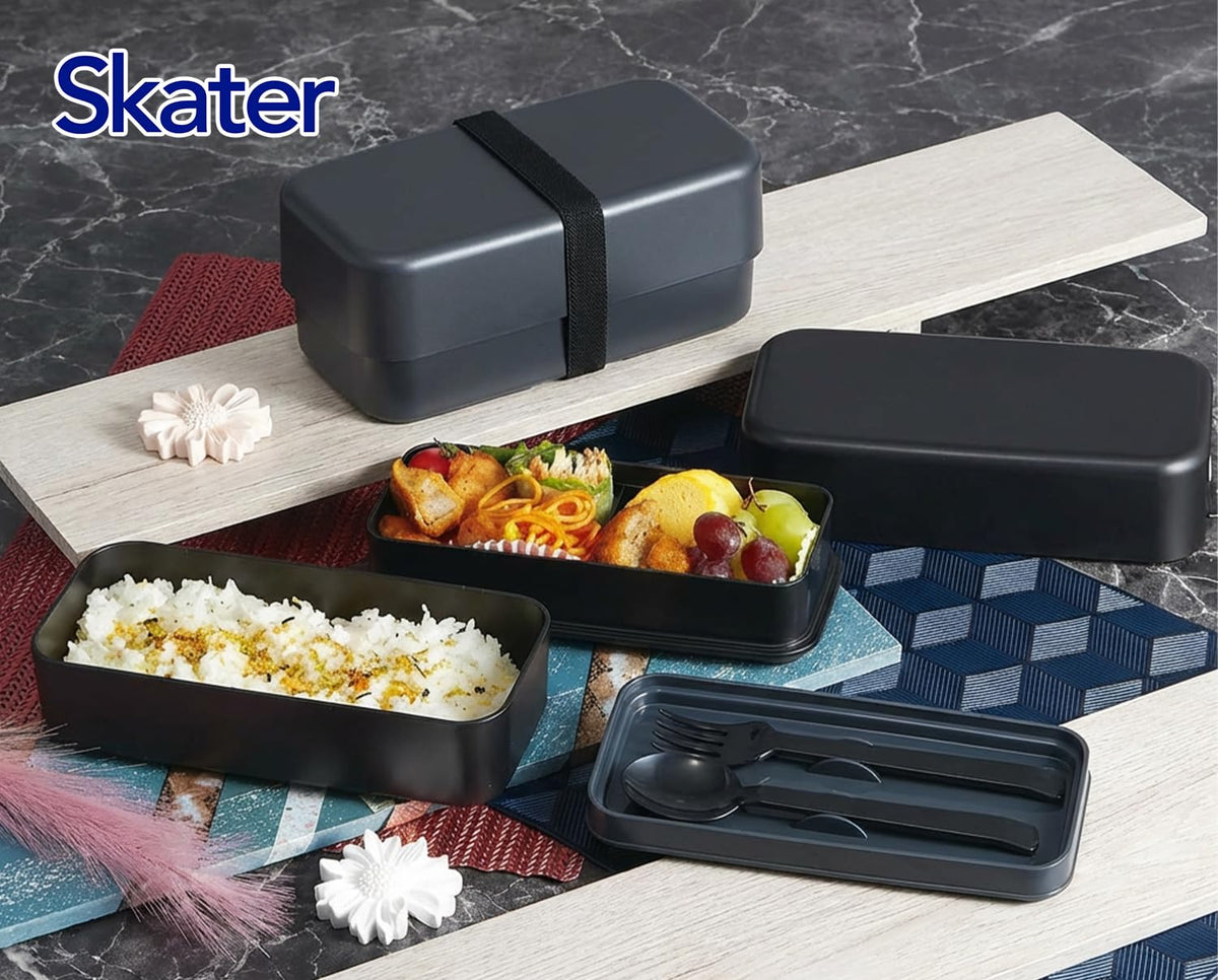 Skater Biomass Lunch Box with Cutlery 1000ml for Convenient Meal Prep