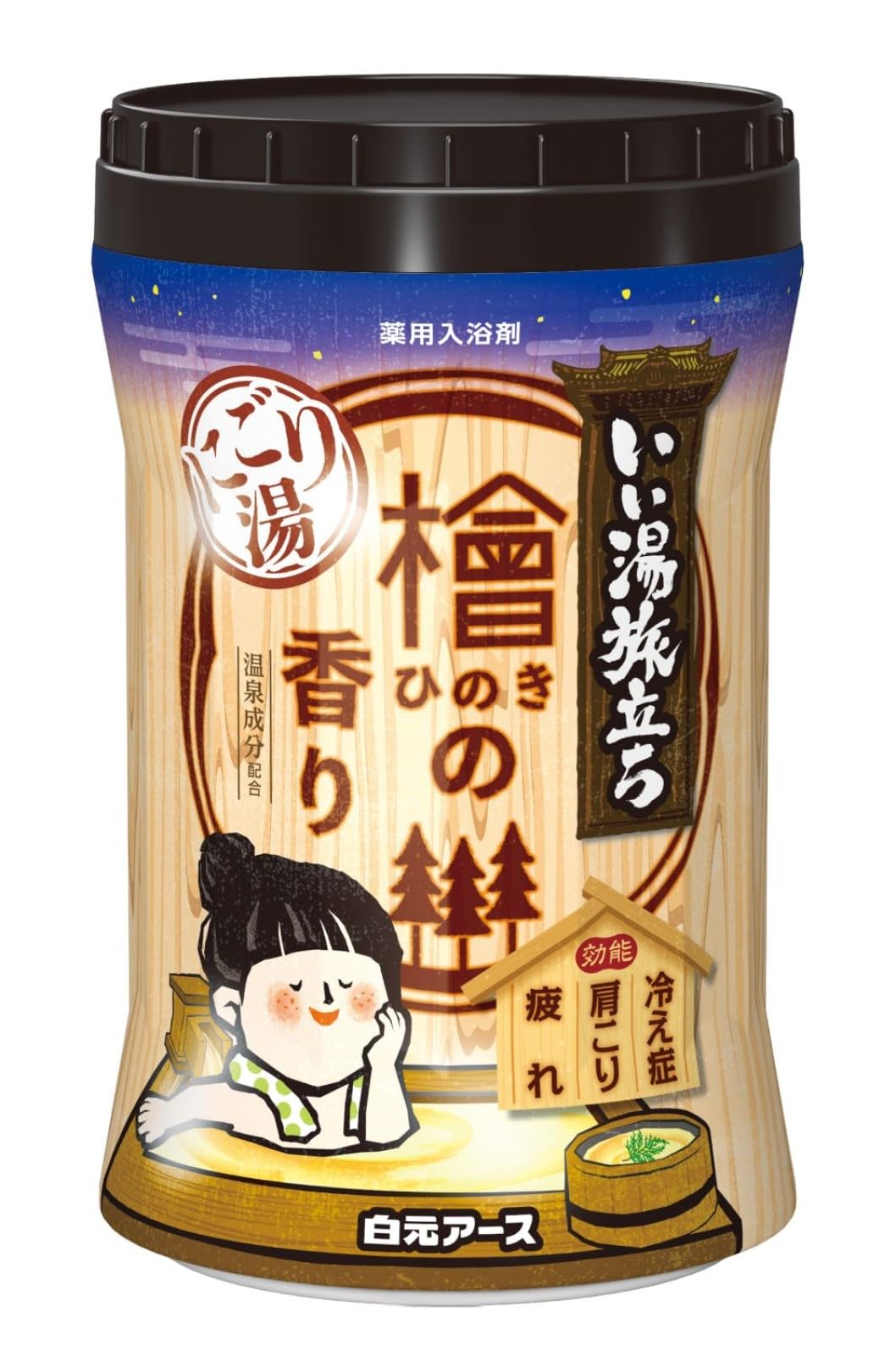 Iiyu Tabidachi Relaxing Bath Powder with Hinoki Scent 600g
