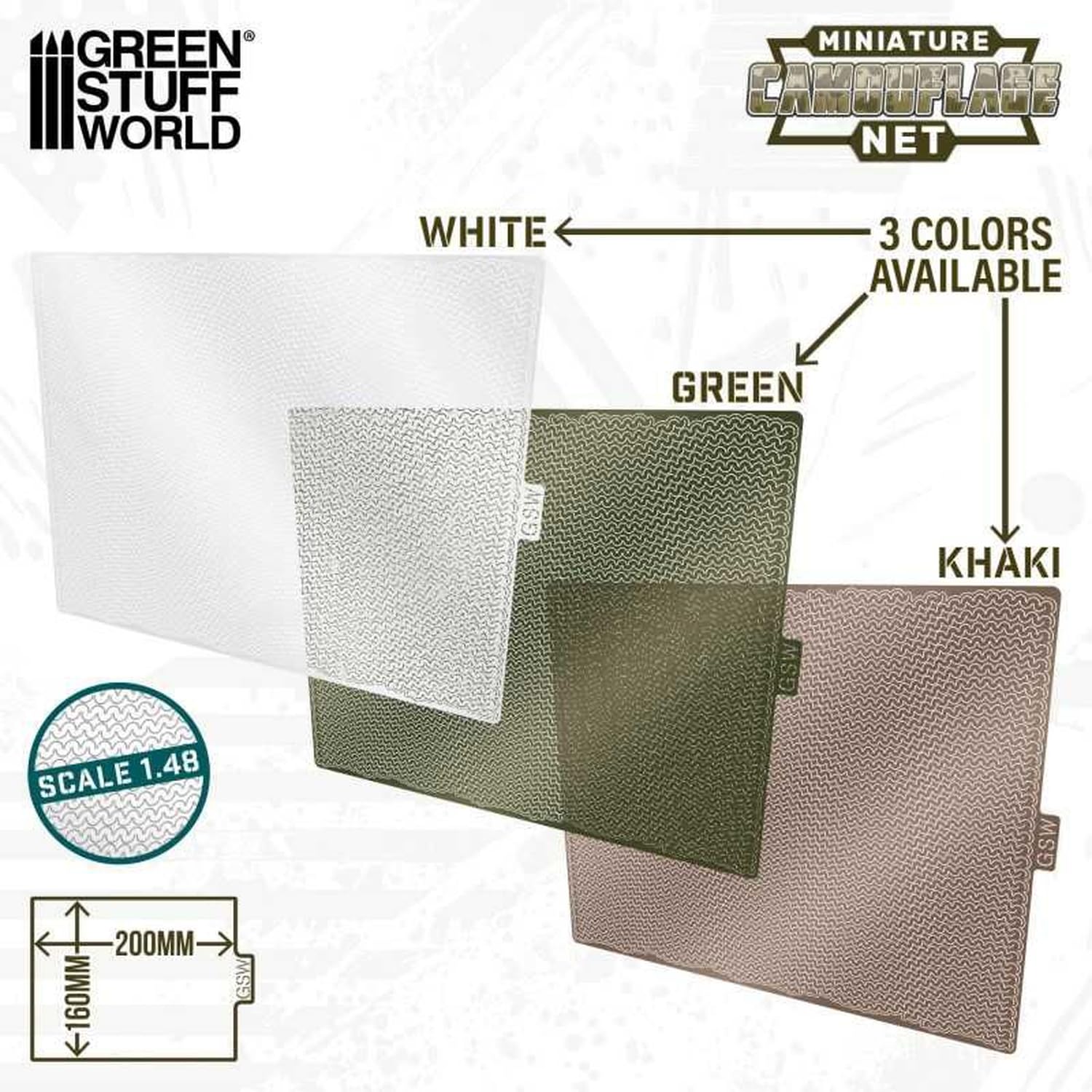Green Staff World 1/48 Miniature Camouflage Netting for Scale Models
