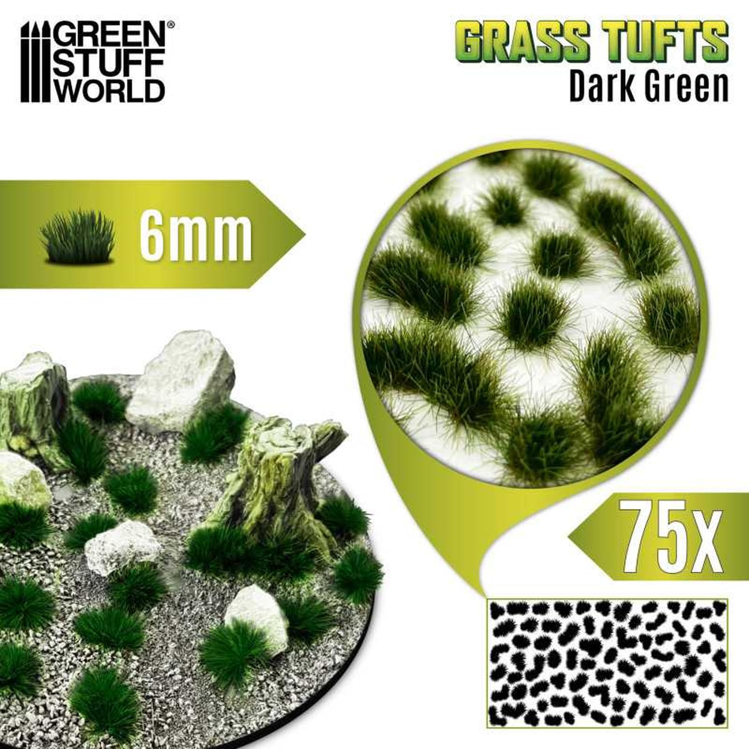 Green Stuff World Grass Mat 6mm Dark Green for Model Scenery