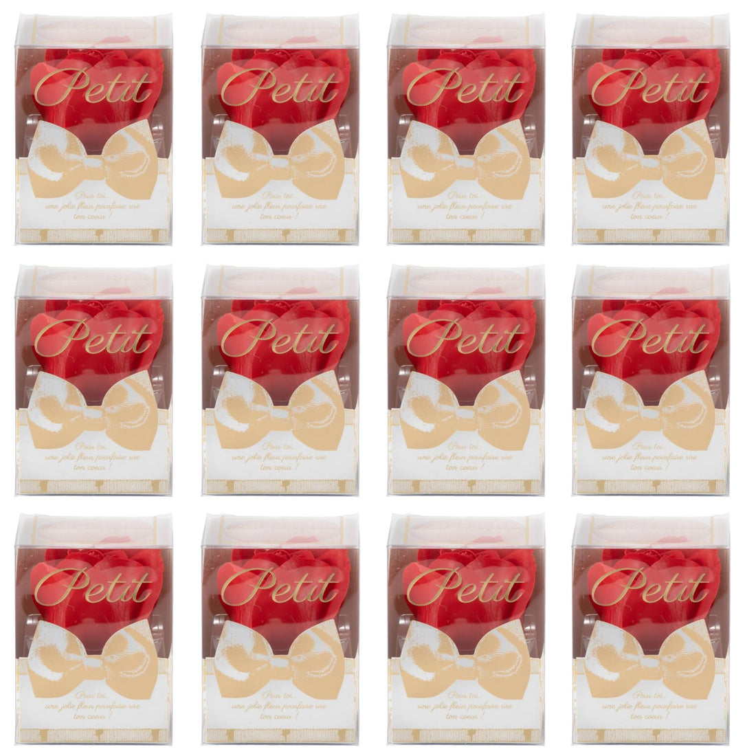 Q-FLA Bath Soak Soap Flower Set for Gifts Red 12pcs