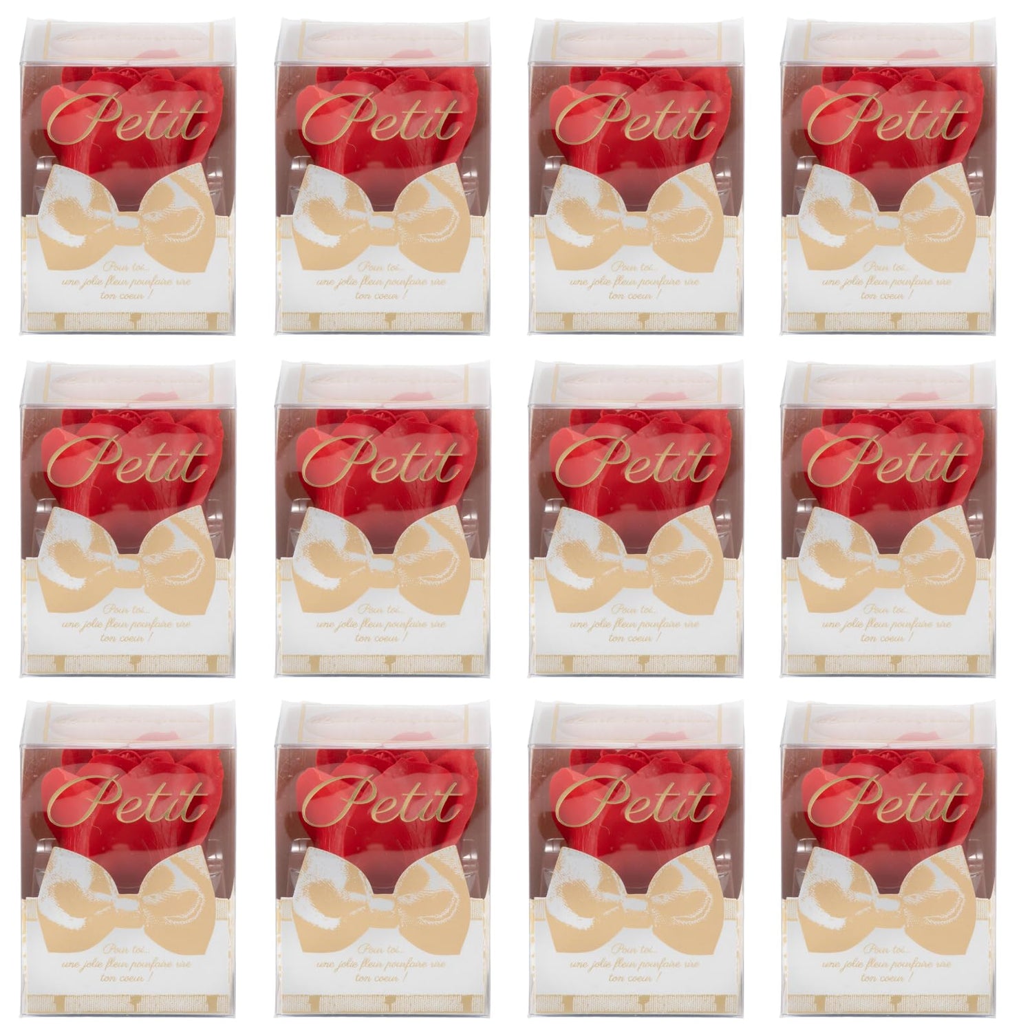 Q-FLA Bath Soak Soap Flower Set for Gifts Red 12pcs
