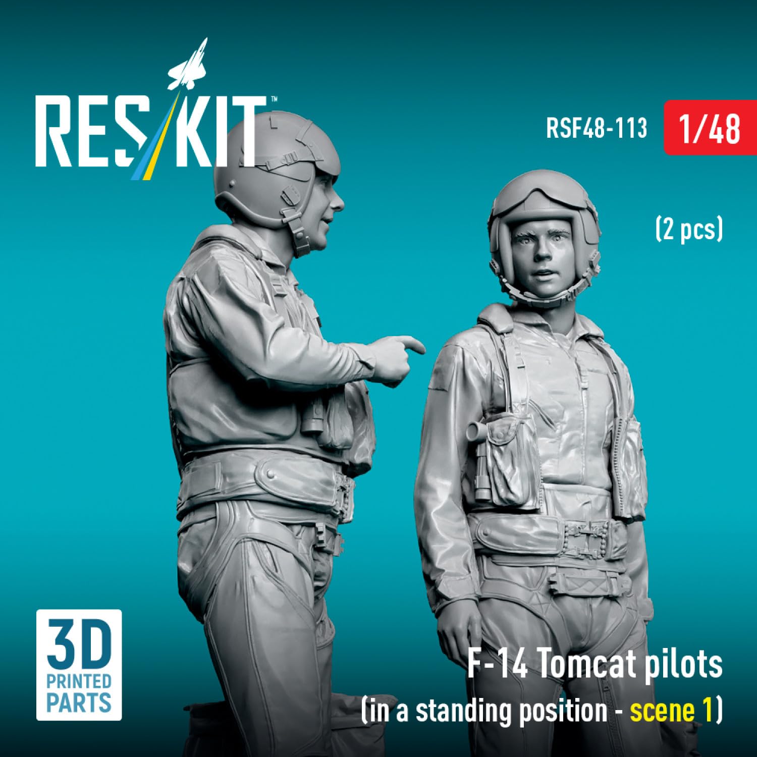 Reskit 1/48 F-14 Tomcat Crew Figures Set for Model Kits