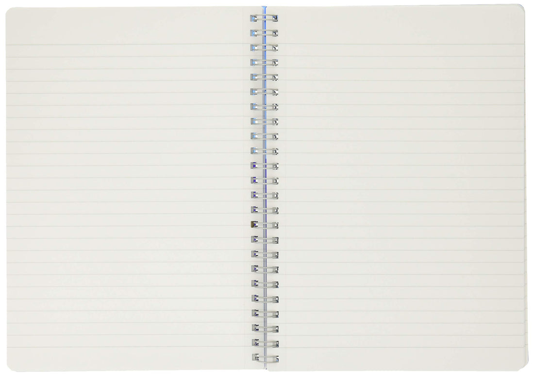 KOKUYO Color Tag Bi-COLOR Twin Ring Notebook, Blue A5, 90 Sheets