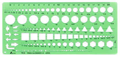 Shinwa Sokutei Template General Purpose Ruler TH-5