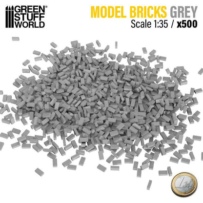 Green Stuff World 1/35 Diorama Brick Set Gray 500 Pack Miniature Accessory